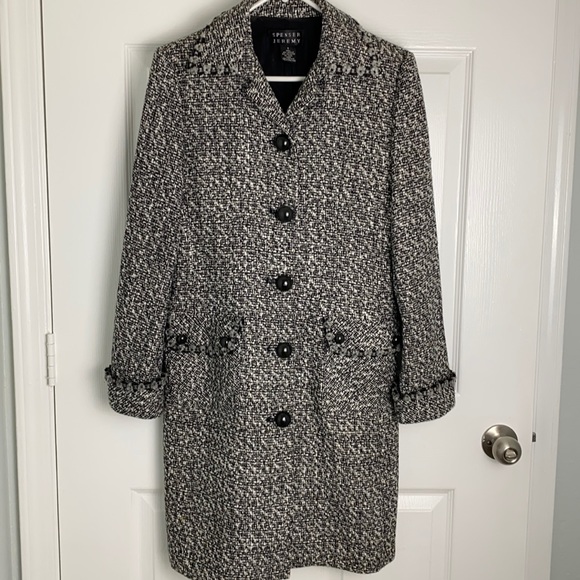 Spencer Jeremy Jackets & Blazers - Spenser Jeremy Vintage Jacket Black and White Knee length. Size S